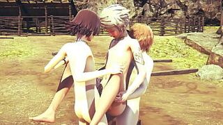 Yaoi Femboy - Jin the sexy femboy suck a big dick and anal with creampie - Sissy crossdress Japanese Asian Manga Anime Film Game Porn Gay porn video